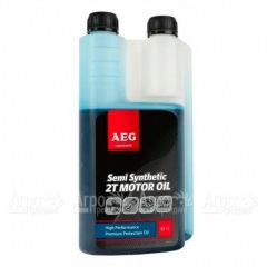 Масло п/с с дозатором AEG Semi Synthetic 2T Motor Oil API TC 1 л для 2-х тактных двигателей в Пензе