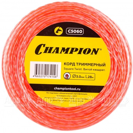 Корд триммерный Champion Square Twist Duo 3.0мм, 28м (витой квадрат)  в Пензе