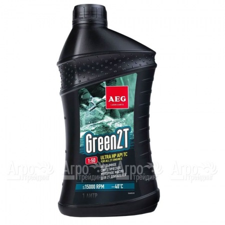 Масло синтетическое AEG Green HP 2T Motor Oil API TC 1 л для 2-х тактных двигателей  в Пензе